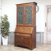 1920年頃　オーク材　イギリス　アンティーク・ブックビューロー　antique80032