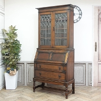 1920年頃　オーク材　イギリス　アンティーク・ブックビューロー　antique80182