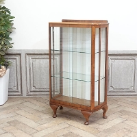 1940年頃　ウォールナット材　イギリス　アンティーク・ショーケース　antique80099