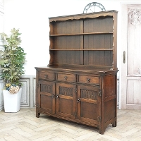 1930年頃　オーク材　イギリス　アンティーク・カップボード　antique80031