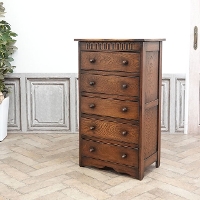 アンティーク家具　オーク材3段チェスト　made in England 1940 アンティーク家具 オーク材3段チェスト made in England 1940