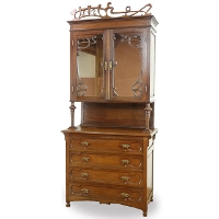 アンティーク 1900年頃 オーク材 アールヌーボーキャビネット　antique25809